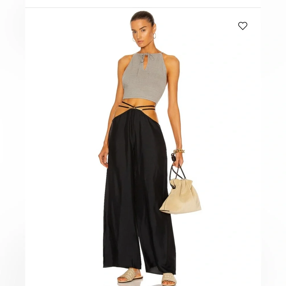 Cult Gaia Black Wide-Leg Pants - Picture 1 of 8